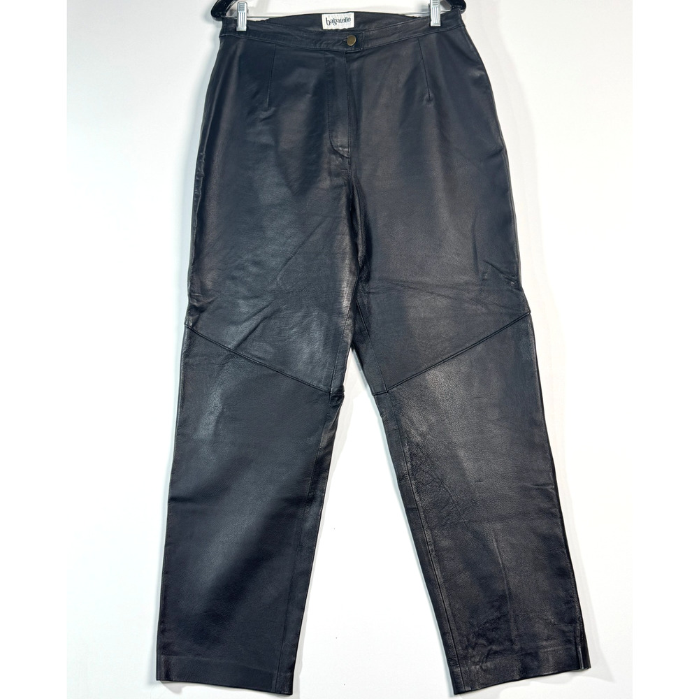 Bagatelle Black Genuine Leather Straight Leg‎ Pants Women's Size 10